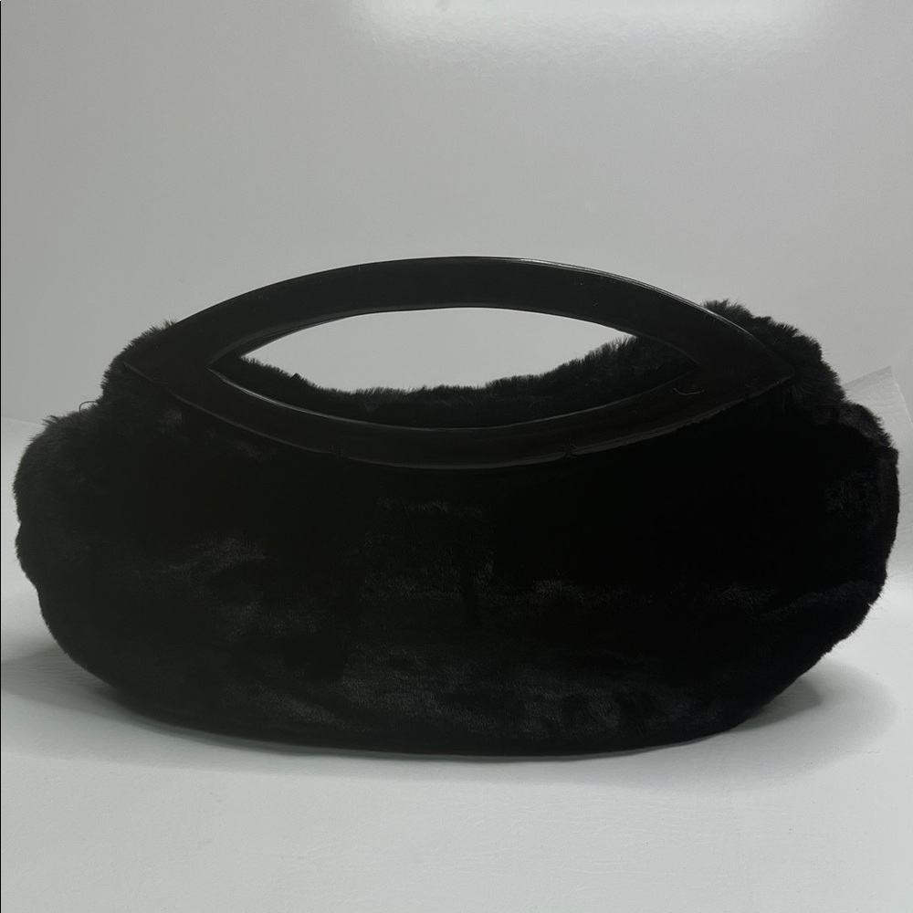 Black Faux Fur Handbag Clutch
